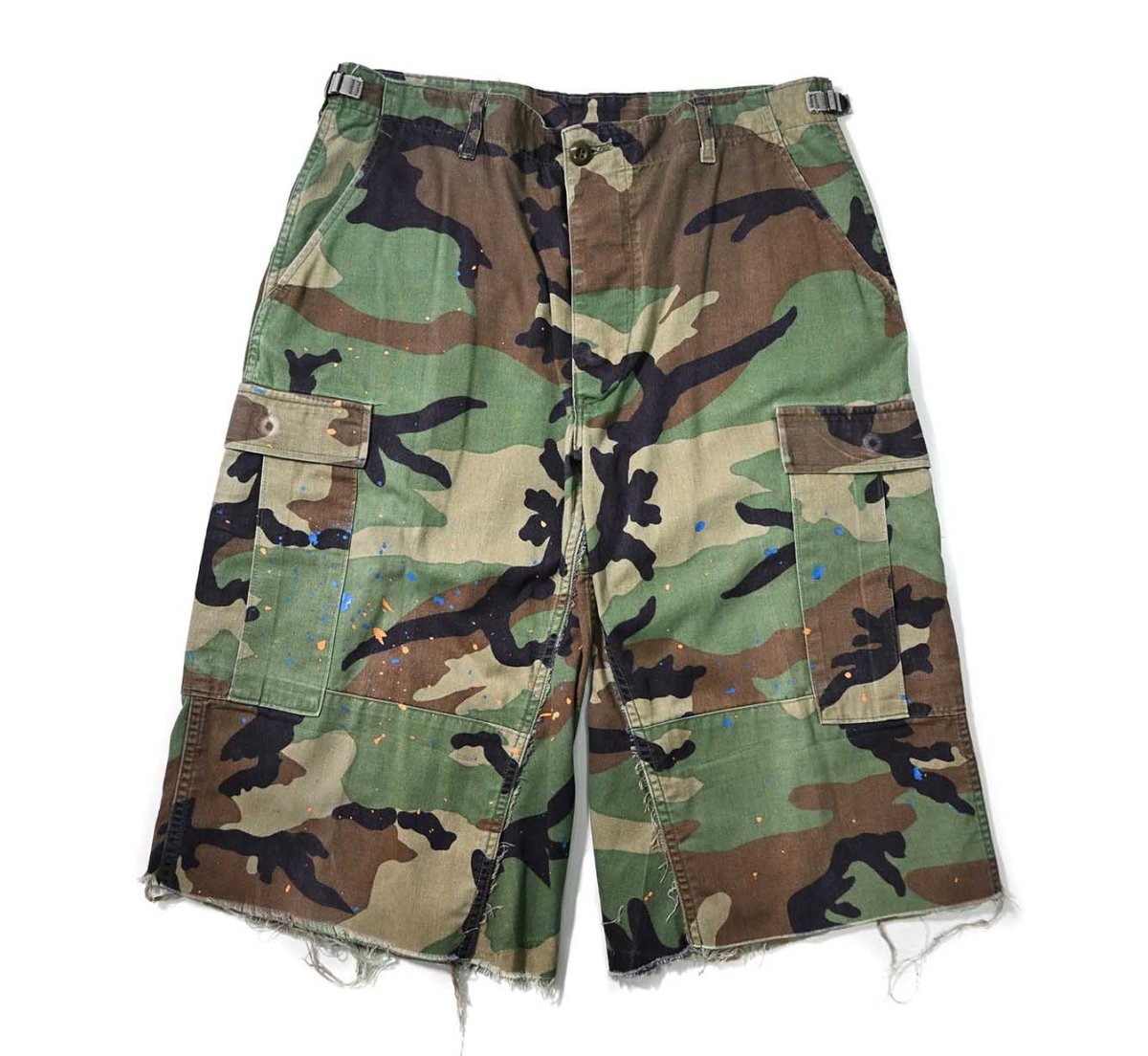画像1: Used Us Army Painted Customized Combat Jorts Woodland Camo (1)