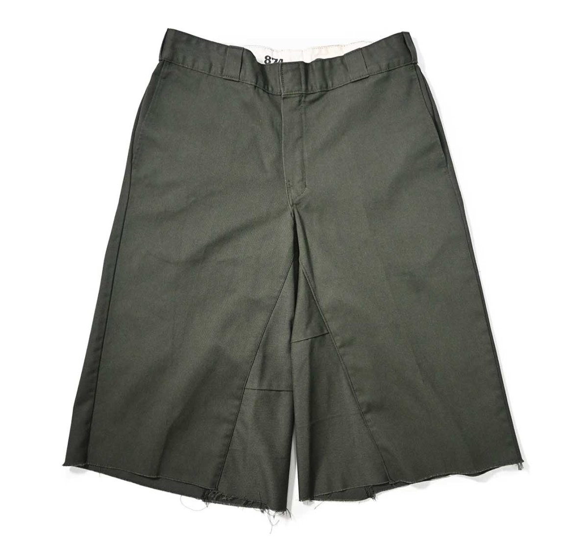 画像1: Used Dickies 874 Customized Jorts Olive Green (1)