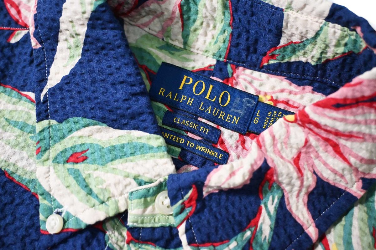 画像3: Used Ralph Lauren Seersucker Short Sleeve B/D Shirt "Classic Fit" (3)