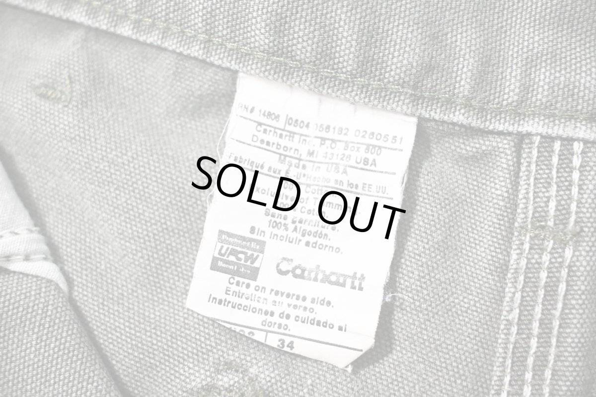 画像5: 04' Used Carhartt Duck Work Shorts Moss made in USA (5)