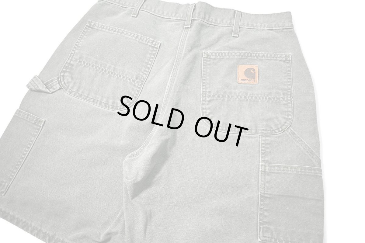 画像3: 04' Used Carhartt Duck Work Shorts Moss made in USA (3)