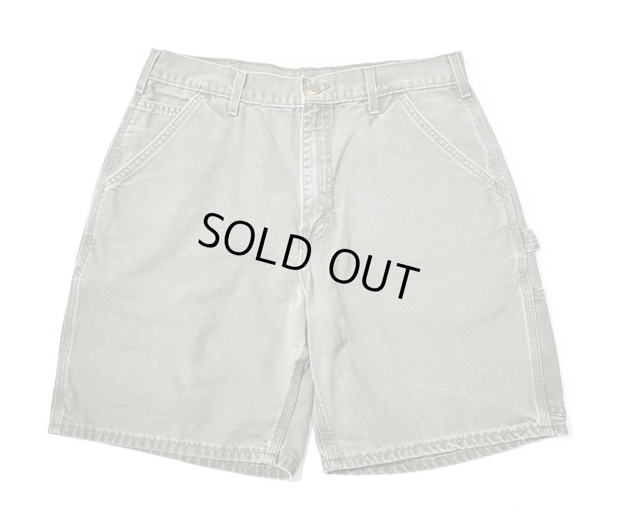 画像1: 04' Used Carhartt Duck Work Shorts Moss made in USA (1)