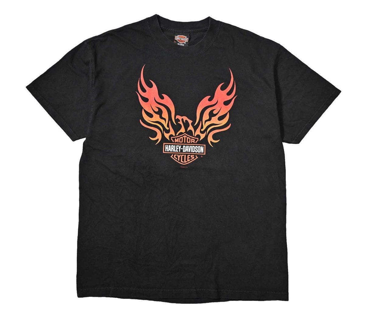 画像1: 00s Used Harley-Davidson Print Tee made in USA (1)