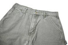 画像2: 04' Used Carhartt Duck Work Shorts Moss made in USA (2)