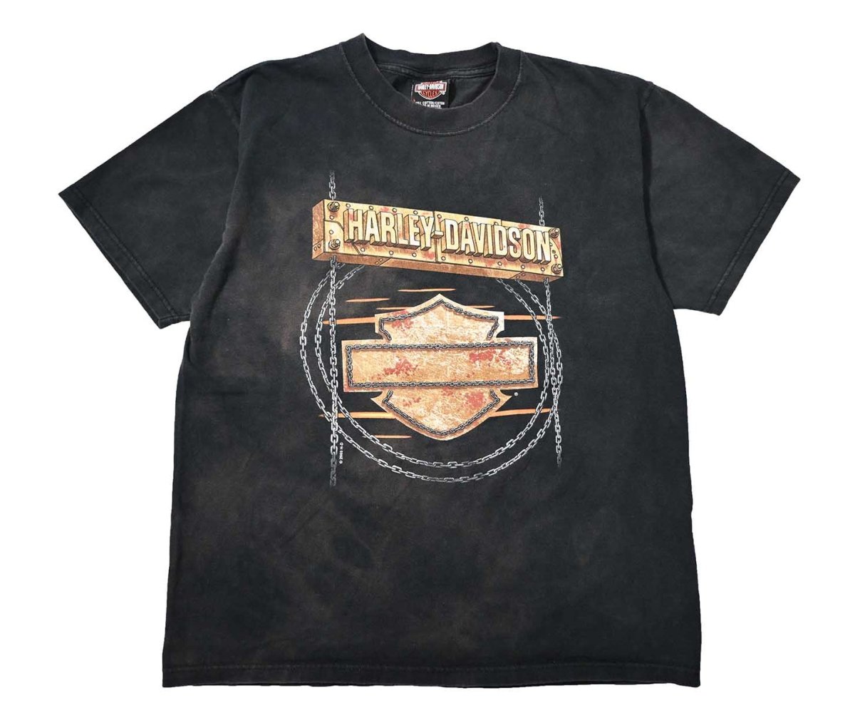 画像1: 00s Used Harley-Davidson Print Tee (1)