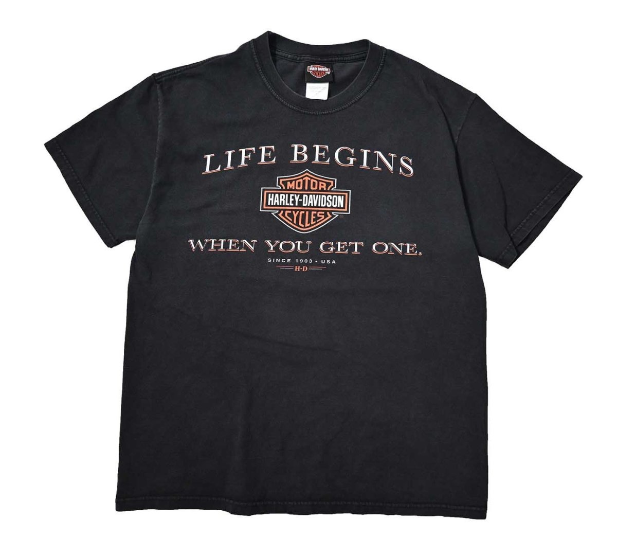 画像1: 00s Used Harley-Davidson Print Tee made in USA (1)