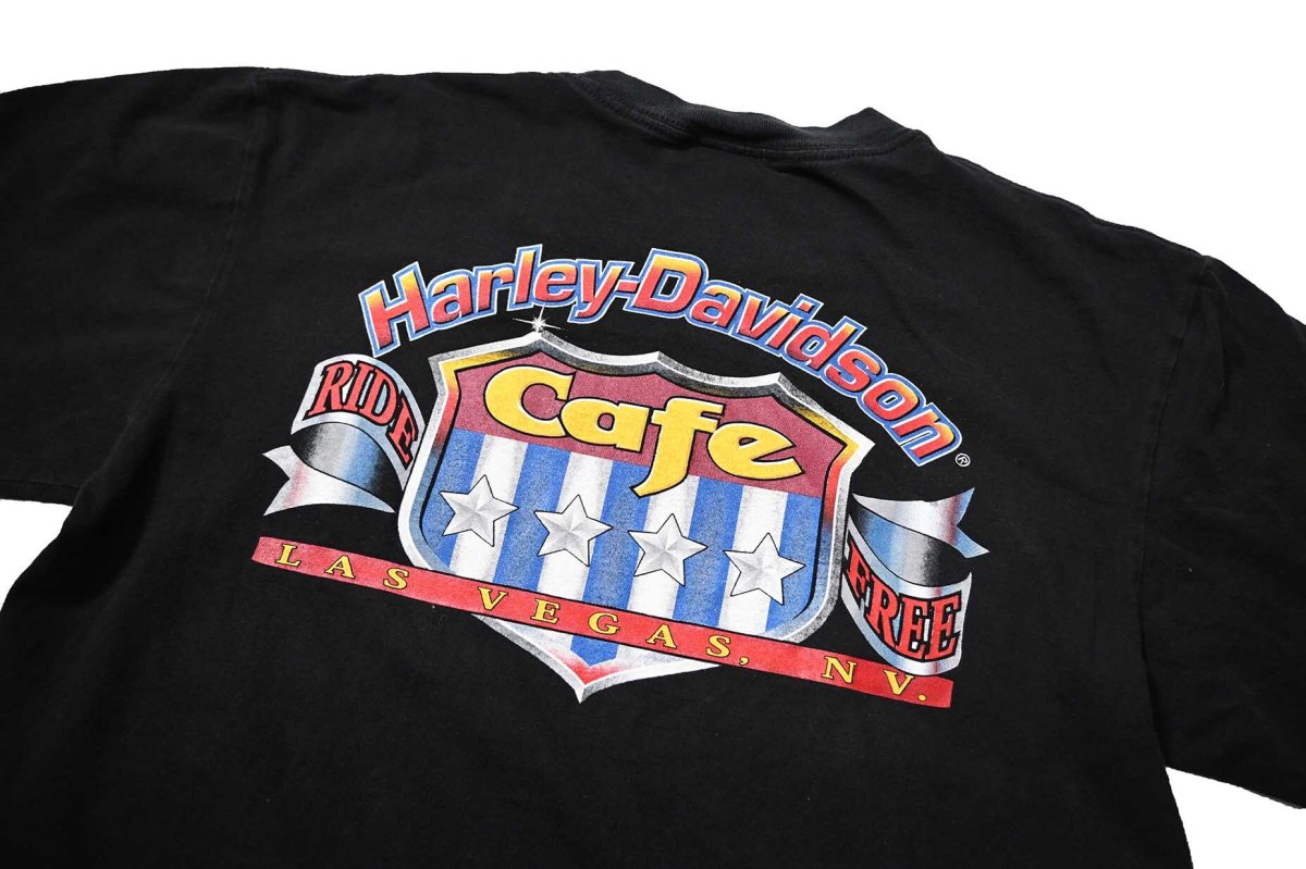 画像5: 00s Used Harley-Davidson Cafe Print Tee made in USA (5)