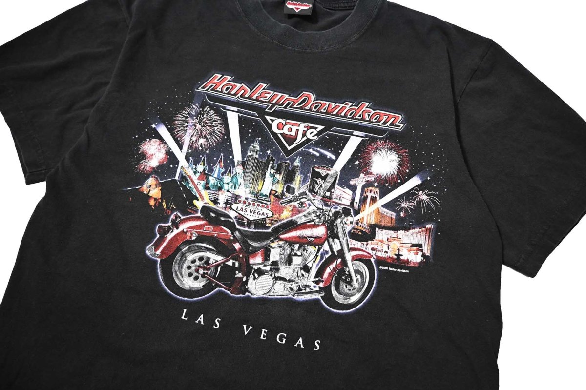 画像2: 00s Used Harley-Davidson Cafe Print Tee made in USA (2)