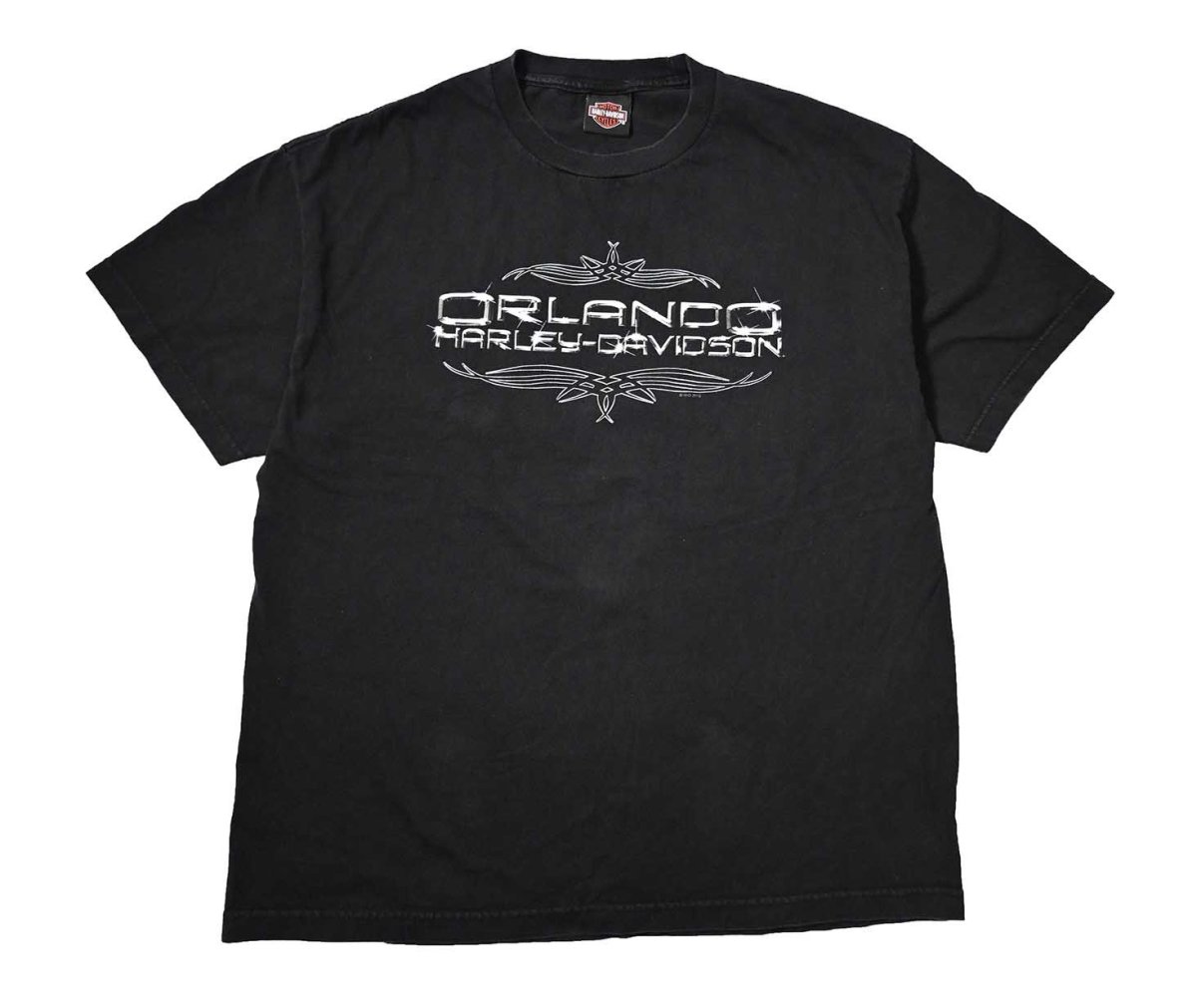 画像1: Used Harley-Davidson Print Tee (1)
