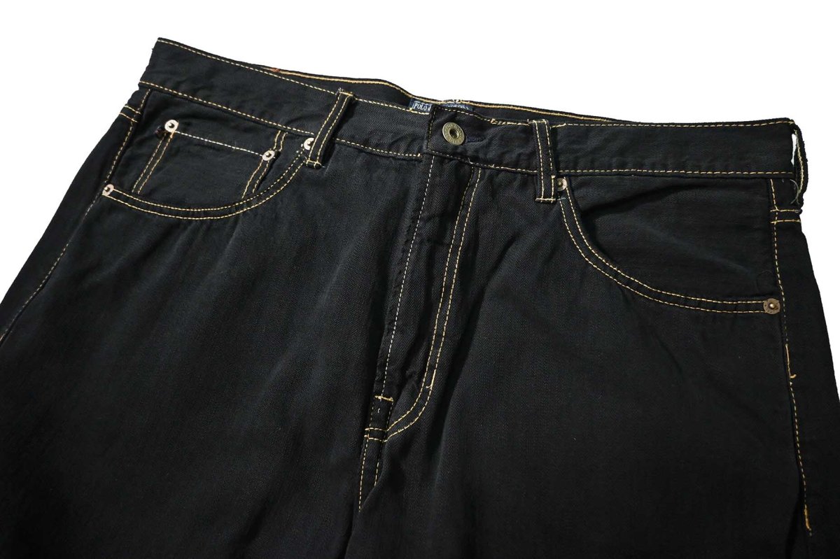 画像2: Used Polo Jeans Co. Ralph Lauren Denim Pants Black Over Dye ラルフローレン (2)