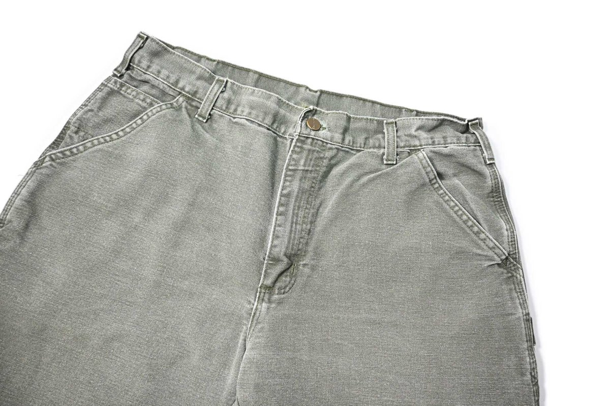 画像2: Used Carhartt Customized Duck Jorts Moss (2)