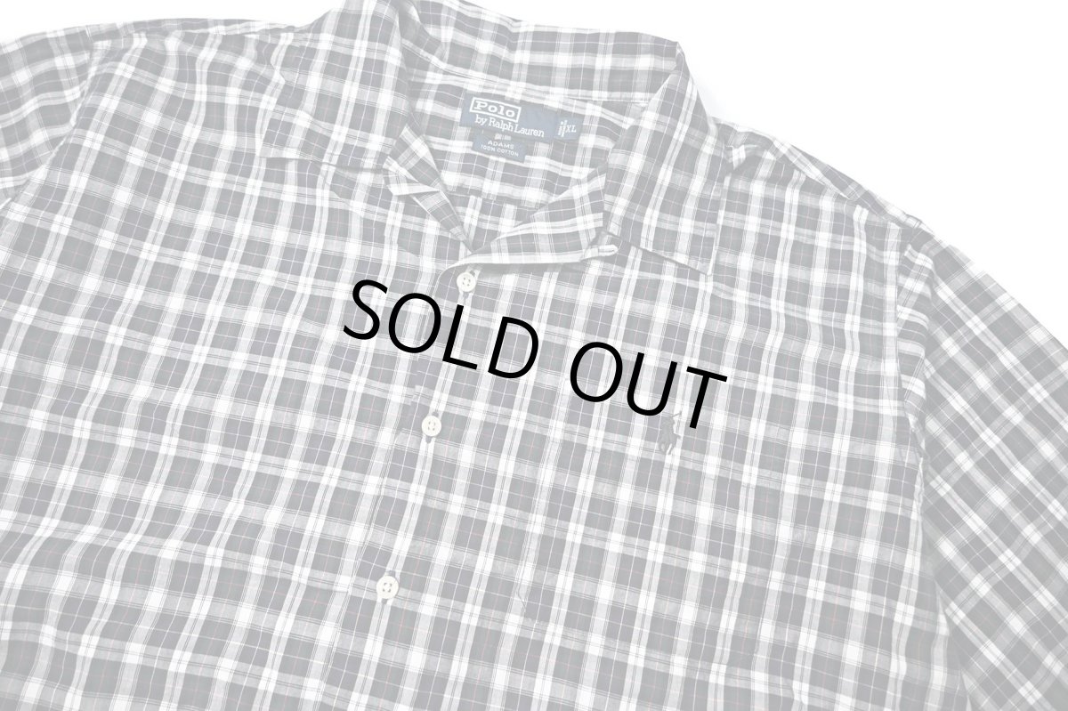 画像2: 90-00s Used Polo Ralph Lauren Plaid Open Collar Shirt "Adams" (2)