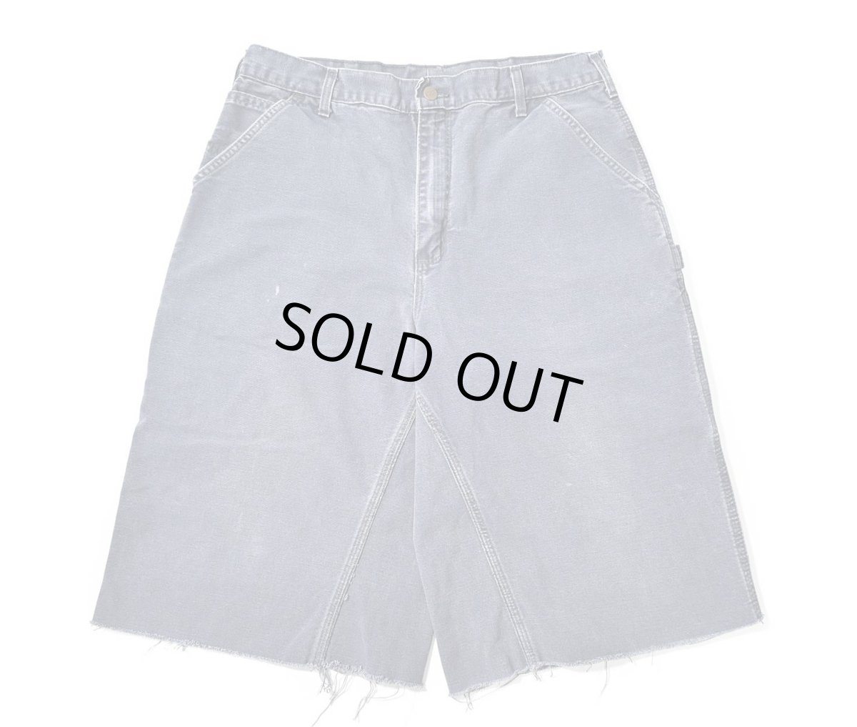 画像1: Used Carhartt Customized Duck Jorts Petrol Blue (1)