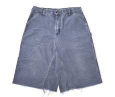 画像1: Used Carhartt Customized Duck Jorts Petrol Blue (1)