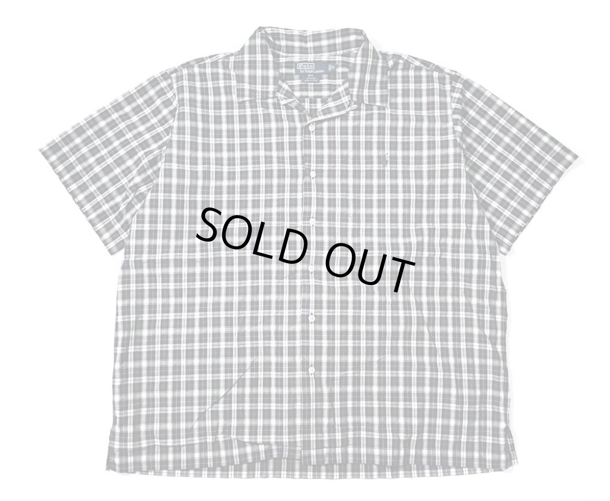 画像1: 90-00s Used Polo Ralph Lauren Plaid Open Collar Shirt "Adams" (1)