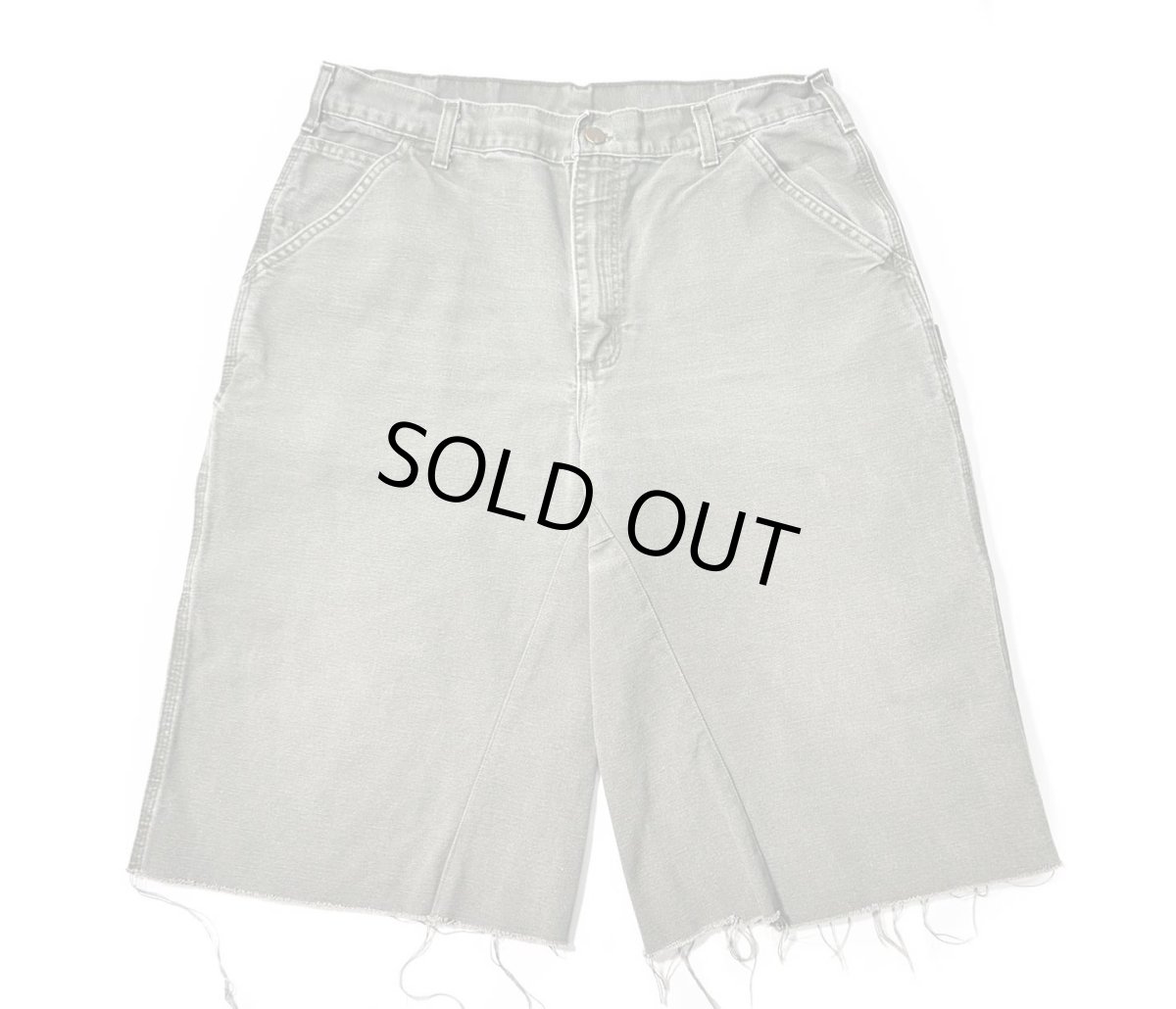 画像1: Used Carhartt Customized Duck Jorts Moss (1)