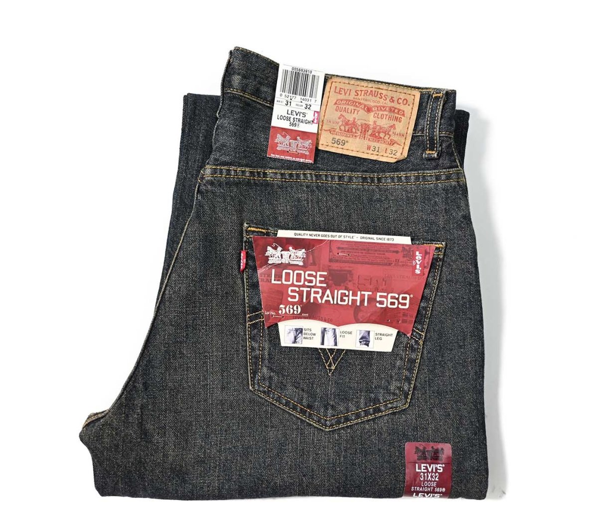画像1: 00s Deadstock Levi's 569 Denim Pants Loose Straight #3910 リーバイス (1)