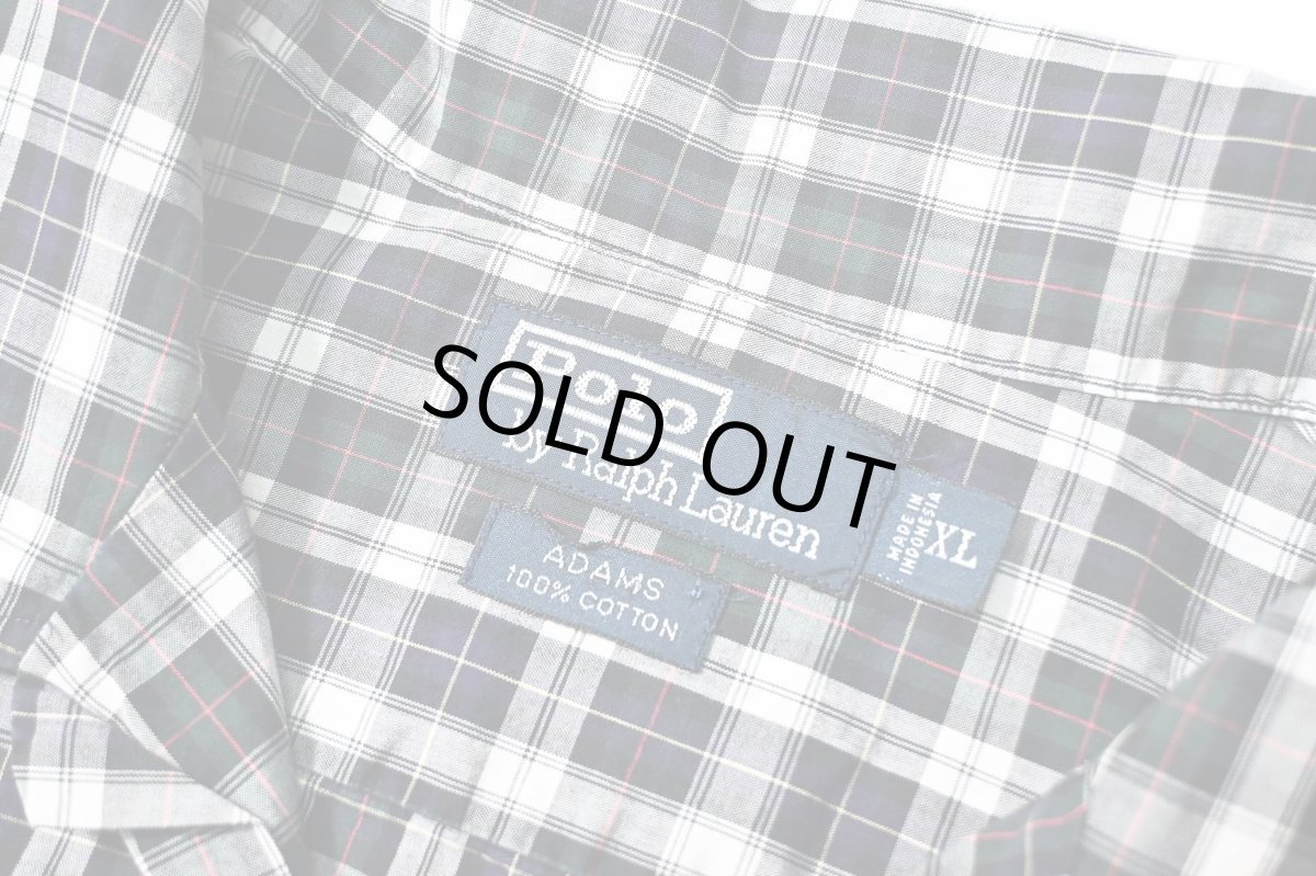 画像4: 90-00s Used Polo Ralph Lauren Plaid Open Collar Shirt "Adams" (4)
