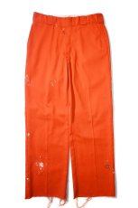 画像1: 90s Used Dickies 874 Painted Work Pants Orange likely made in USA (1)