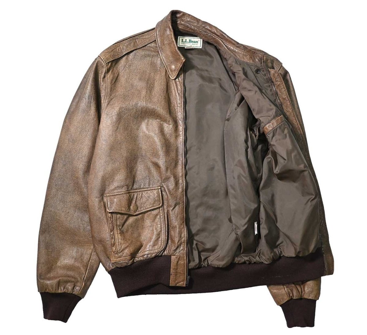 画像5: 80s Used L.L.Bean Type A-2 Leather Flight Jacket made in USA (5)