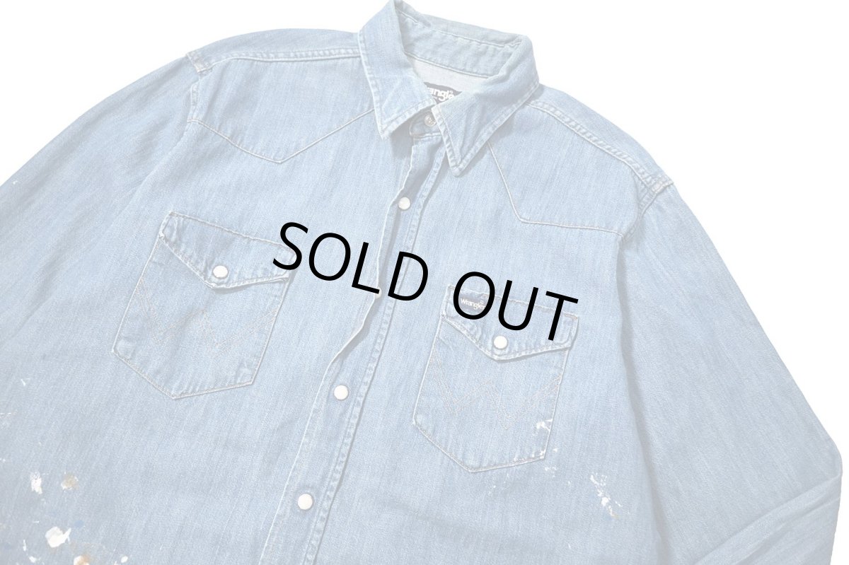 画像2: 80s Used Wrangler Denim Western Shirt made in USA (2)