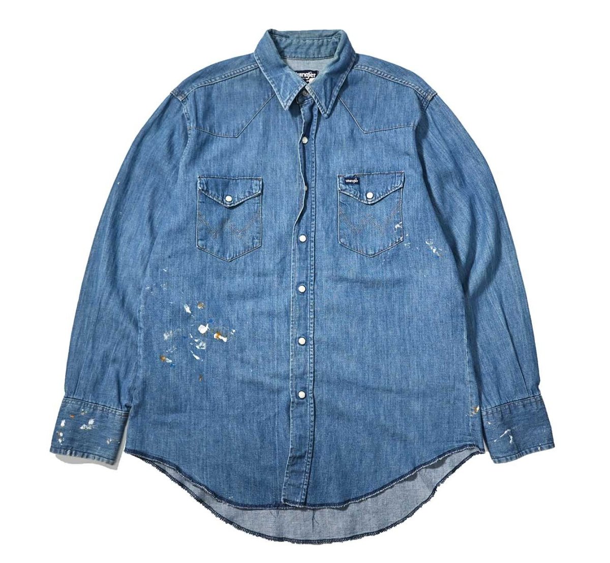 画像1: 80s Used Wrangler Denim Western Shirt made in USA (1)