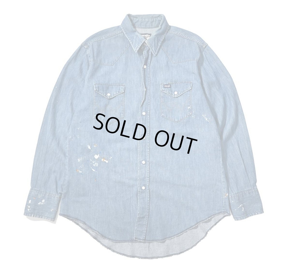 画像1: 80s Used Wrangler Denim Western Shirt made in USA (1)