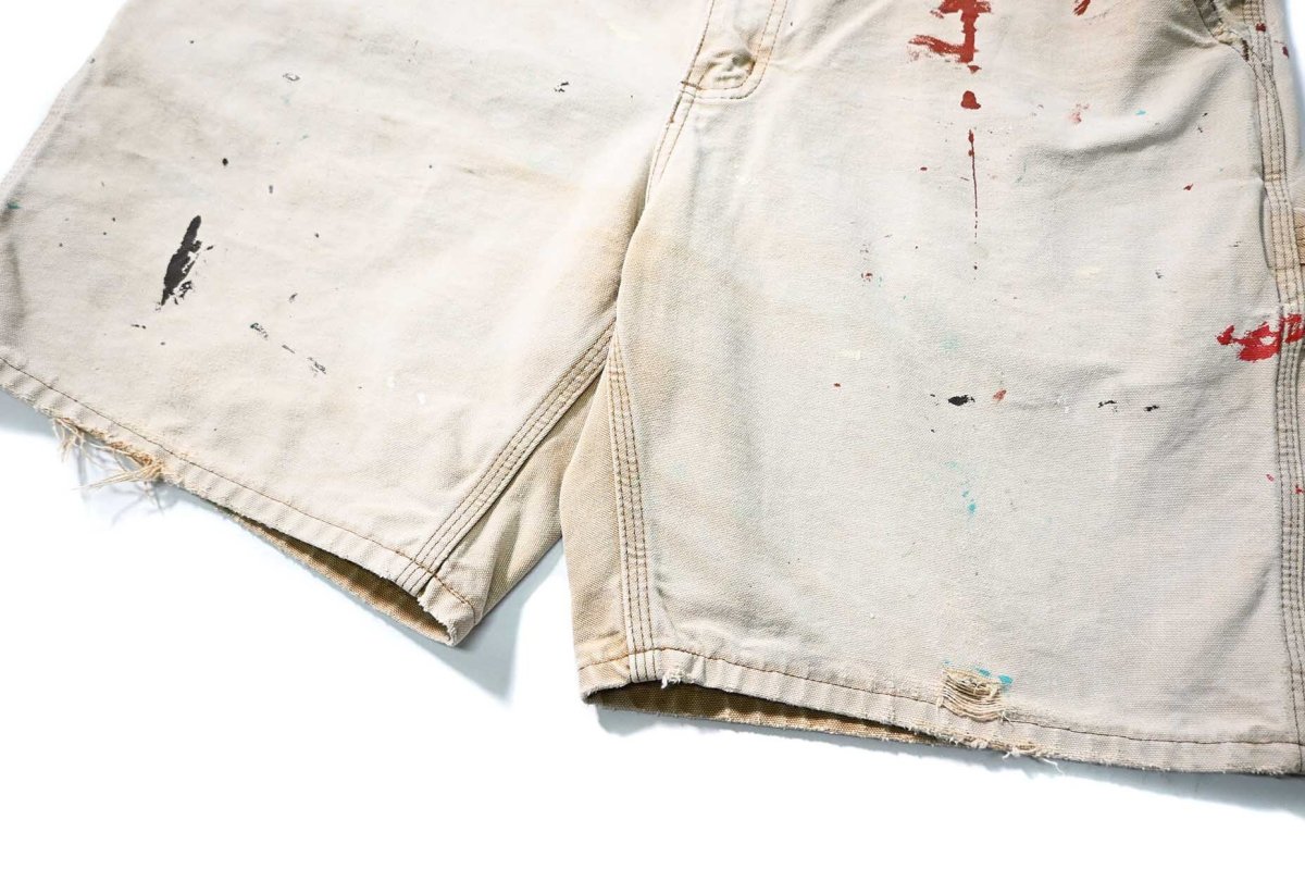 画像3: 07' Used Carhartt Painted Duck Work Shorts Brown (3)