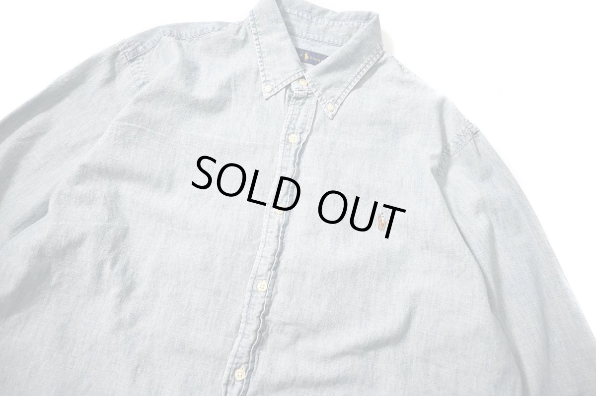 画像2: Used Ralph Lauren Chambray B/D Shirt (2)
