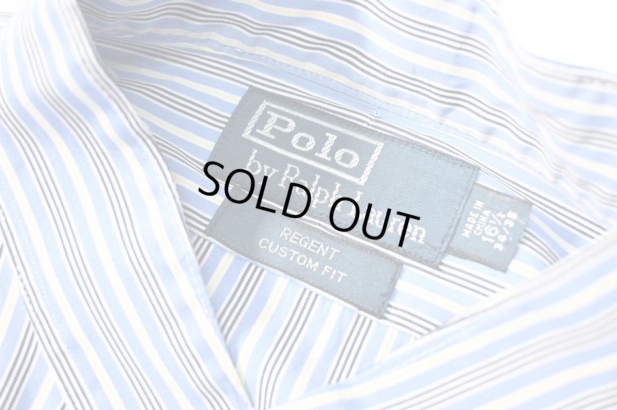 画像4: 90-00s Used Polo Ralph Lauren Stripe Band Collar Shirt "Regent" (4)