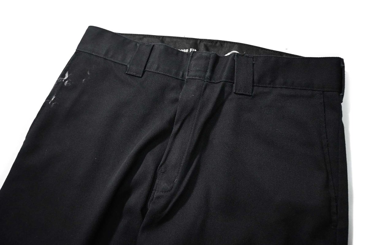 画像2: Used Dickies 85283 Flex Double Knee Painted Work Pants Black (2)