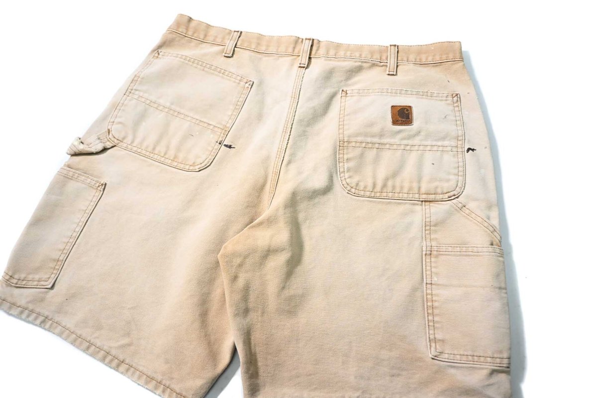 画像4: 07' Used Carhartt Painted Duck Work Shorts Brown (4)
