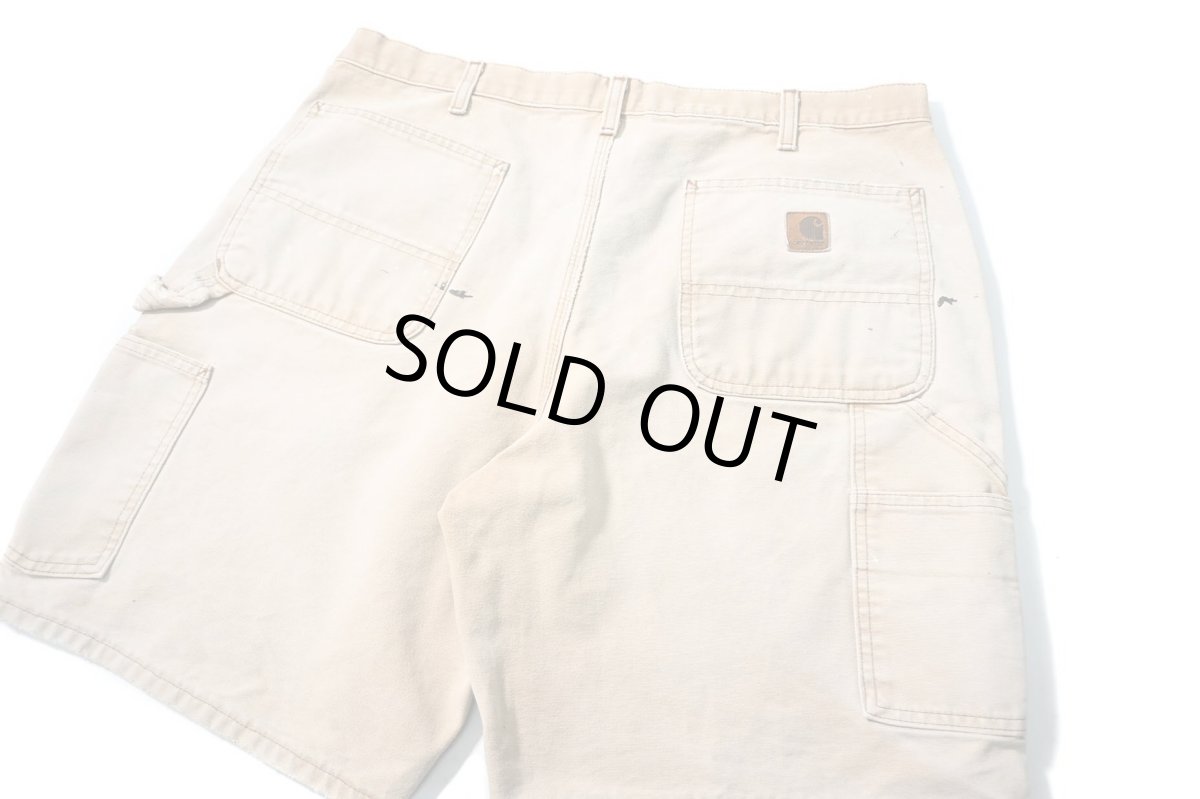 画像4: 07' Used Carhartt Painted Duck Work Shorts Brown (4)