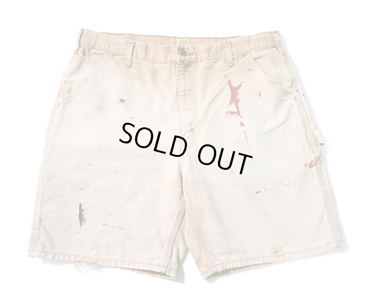 画像1: 07' Used Carhartt Painted Duck Work Shorts Brown (1)