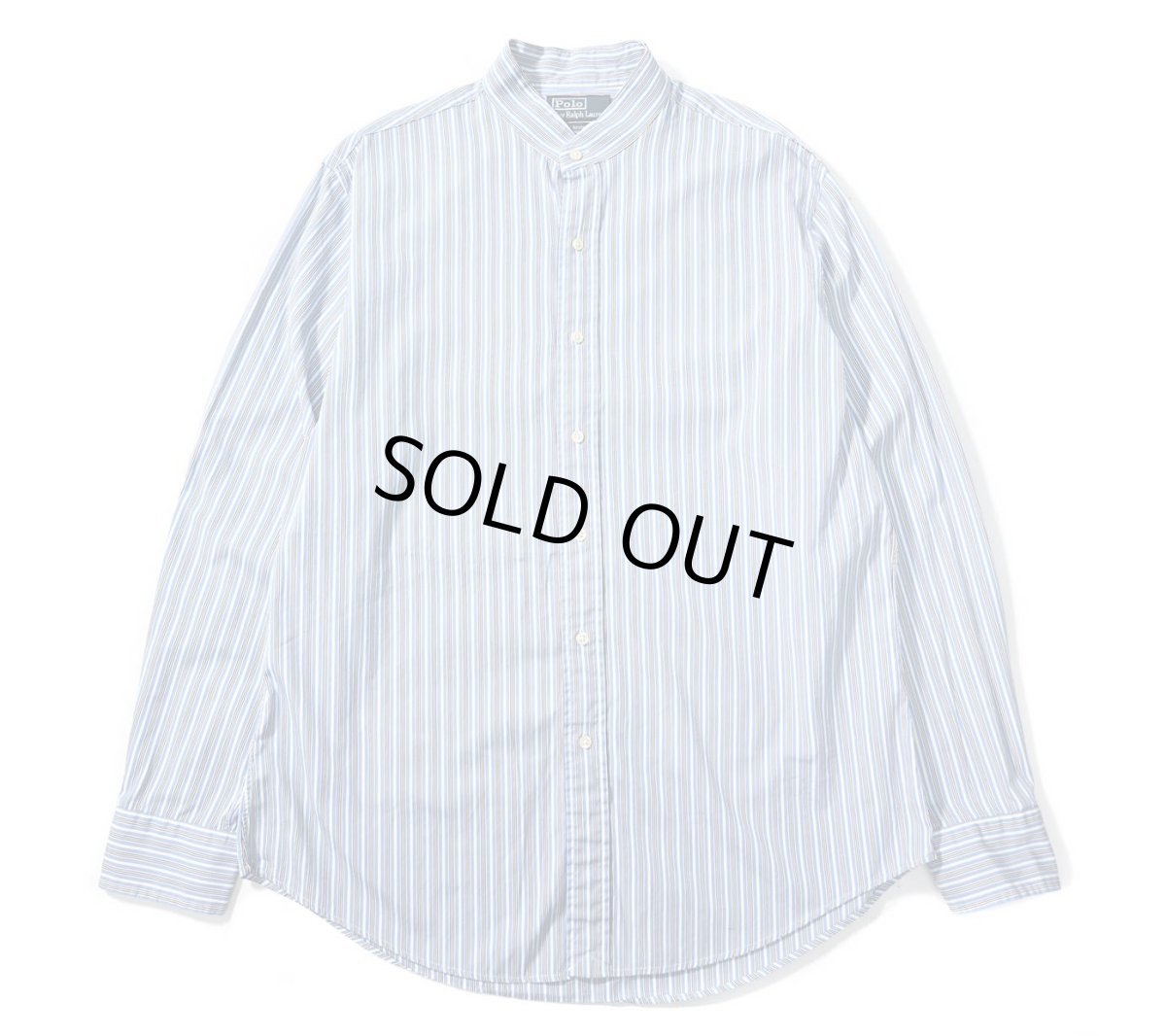 画像1: 90-00s Used Polo Ralph Lauren Stripe Band Collar Shirt "Regent" (1)