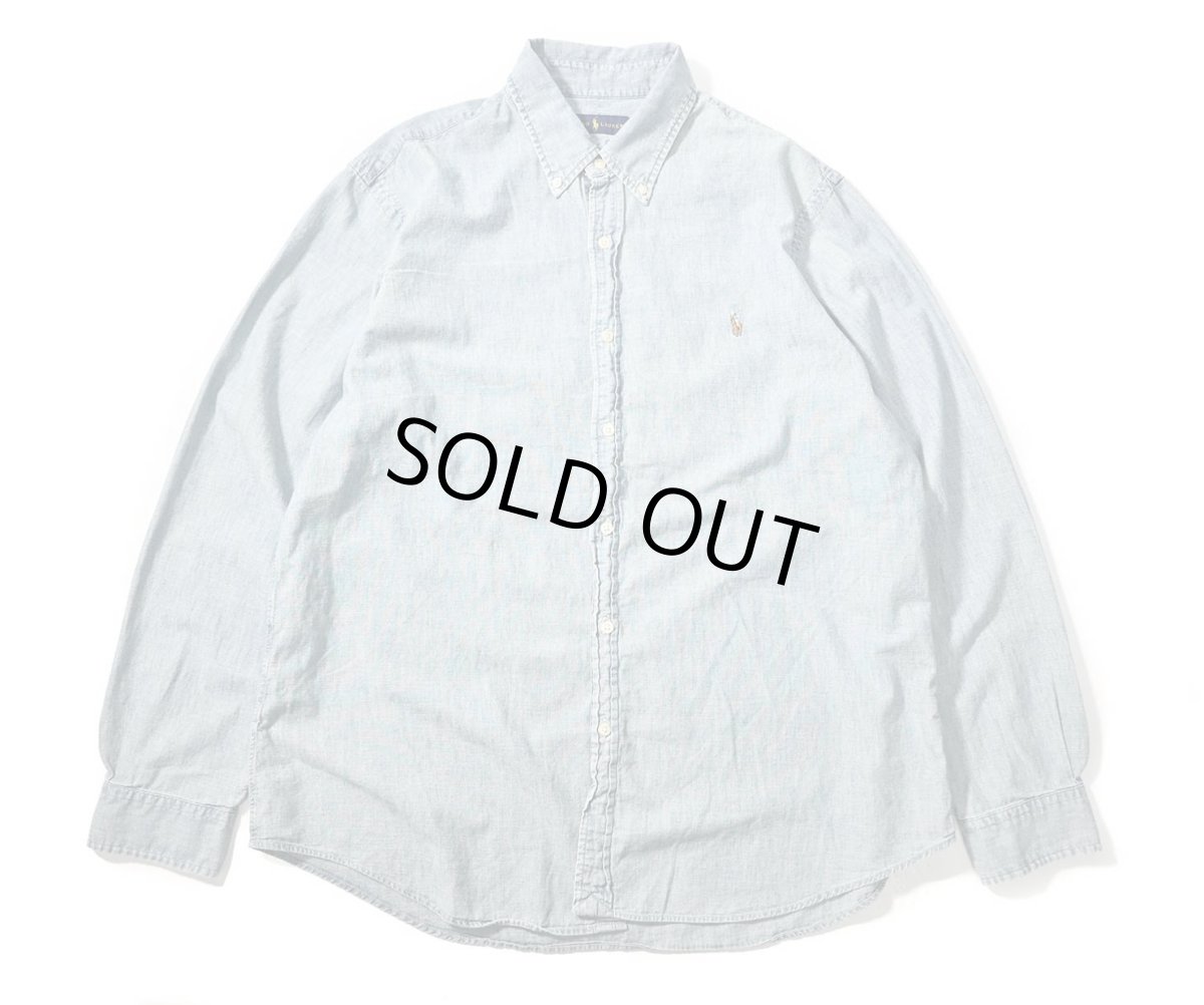 画像1: Used Ralph Lauren Chambray B/D Shirt (1)