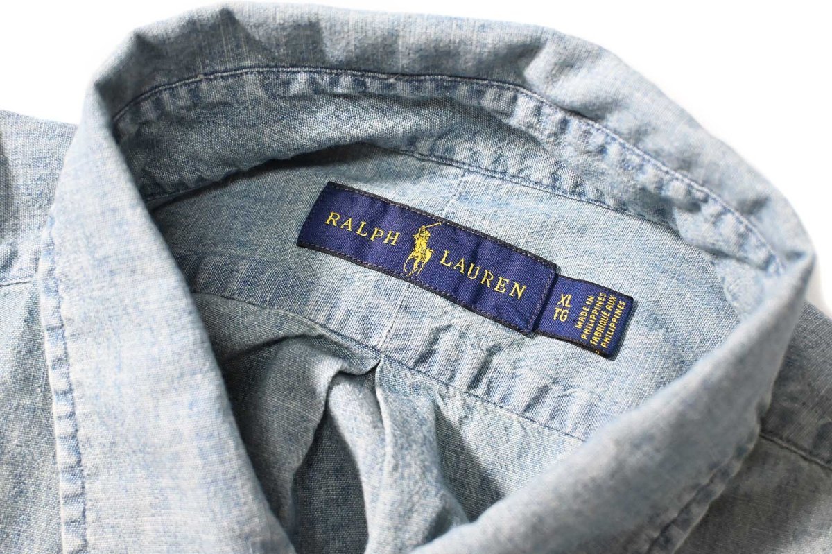 画像4: Used Ralph Lauren Chambray B/D Shirt (4)