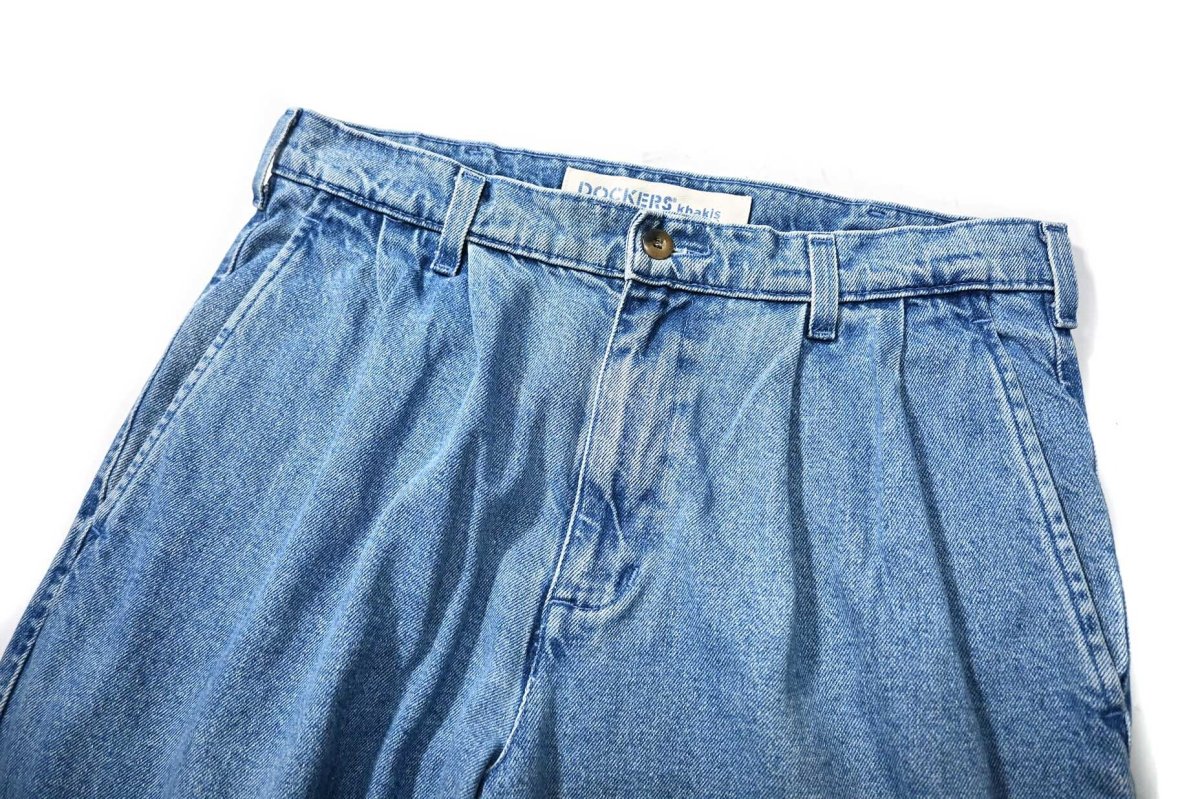 画像2: 90s Used Dockers Denim Pleated Trouser (2)