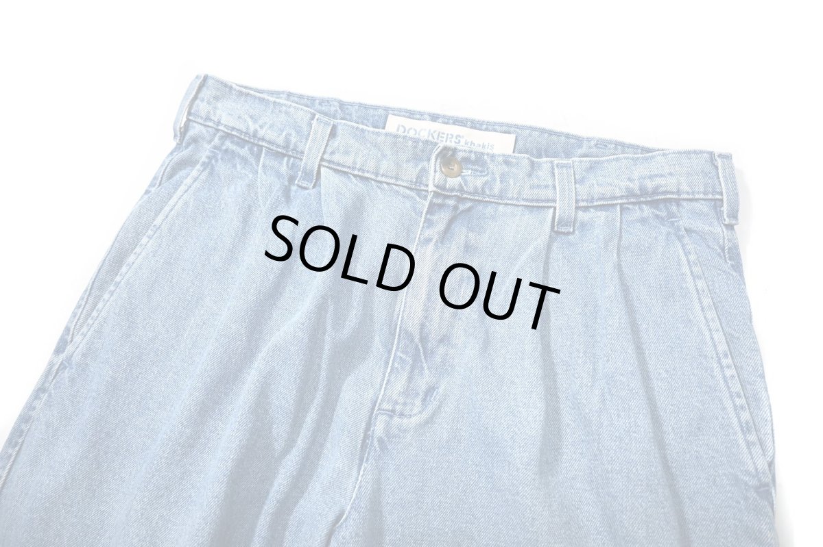 画像2: 90s Used Dockers Denim Pleated Trouser (2)