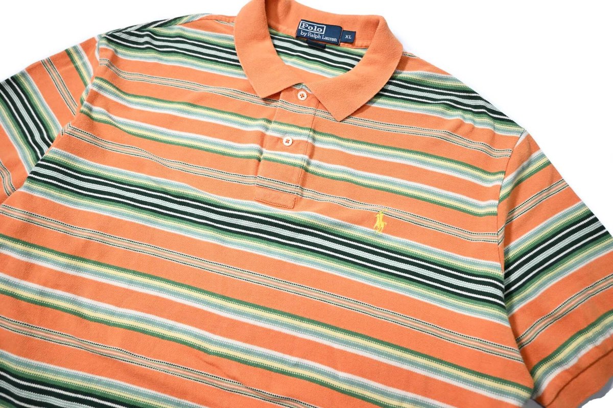 画像2: 90-00s Used Polo Ralph Lauren Border Polo Shirt (2)
