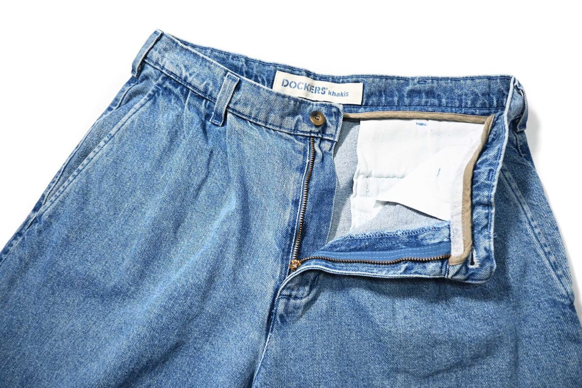 画像5: 90s Used Dockers Denim Pleated Trouser (5)