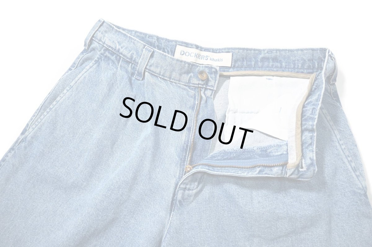 画像5: 90s Used Dockers Denim Pleated Trouser (5)