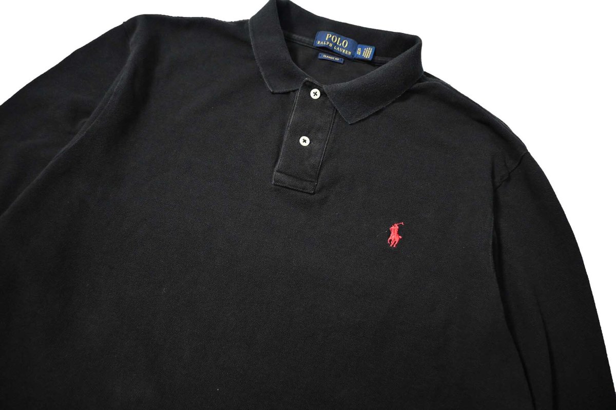 画像2: Used Polo Ralph Lauren L/S Polo Shirt "Classic Fit" Black (2)
