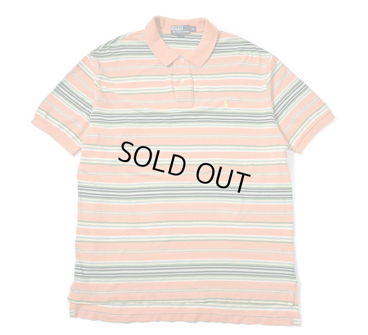 画像1: 90-00s Used Polo Ralph Lauren Border Polo Shirt (1)