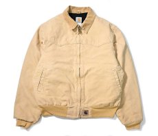 画像1: 03' Used Carhartt Quilted Flannel Lined Santa Fe Jacket Wheat (1)
