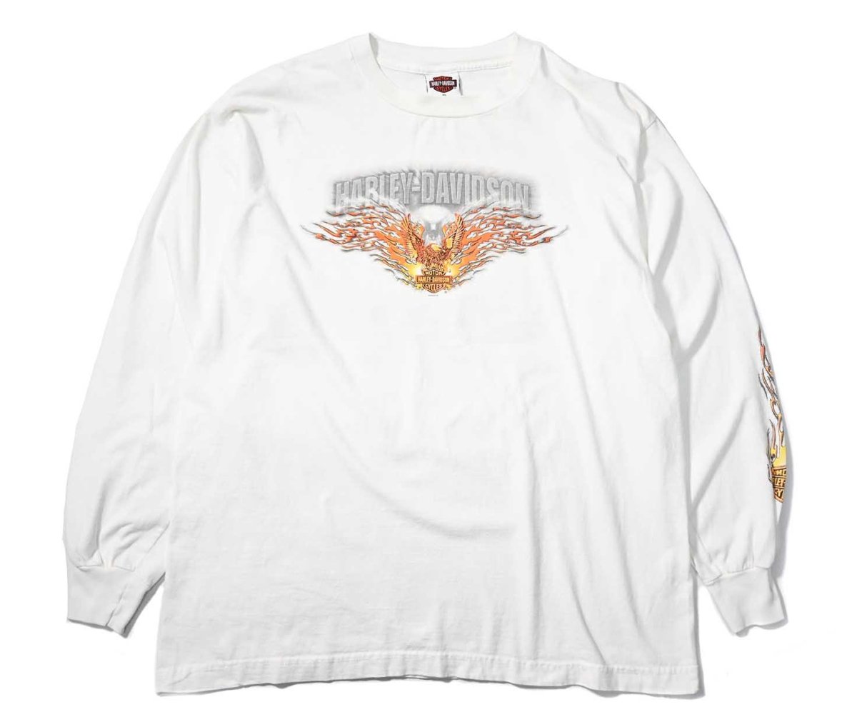 画像1: 00s Used Harley-Davidson L/S Print Tee made in USA (1)