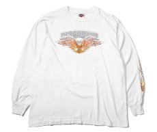 画像1: 00s Used Harley-Davidson L/S Print Tee made in USA (1)