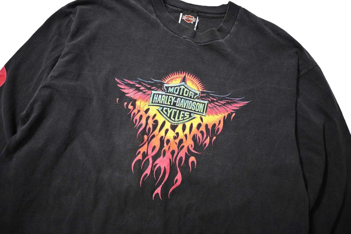 画像2: 90s Used Harley-Davidson L/S Print Tee (2)