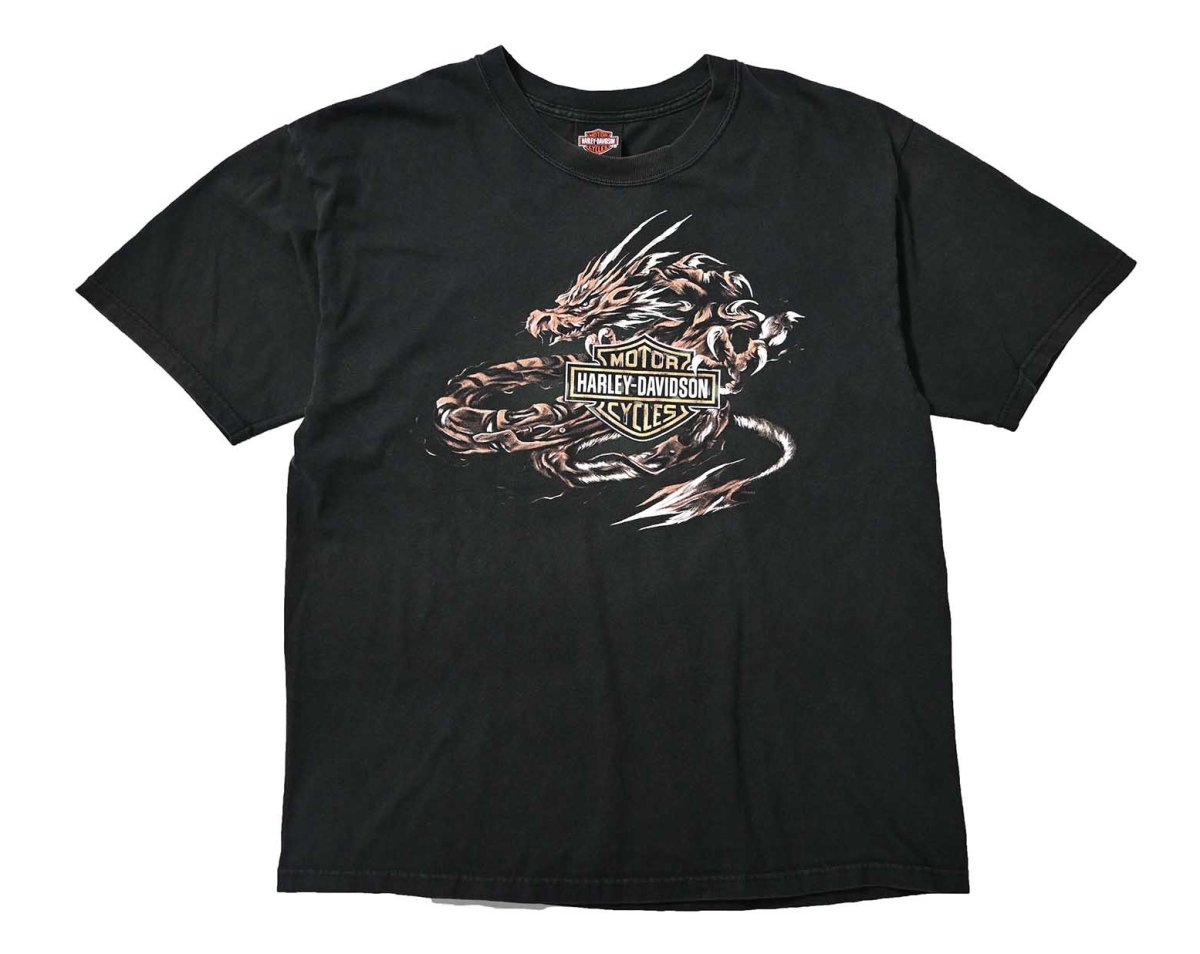 画像1: 00s Used Harley-Davidson Print Tee made in USA (1)