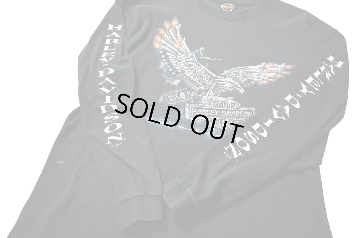 画像4: 90s Used Harley-Davidson L/S Print Tee made in USA (4)